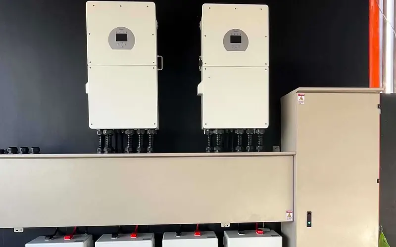 Three-phase hybrid inverters installed for the 50 kWp commercial system