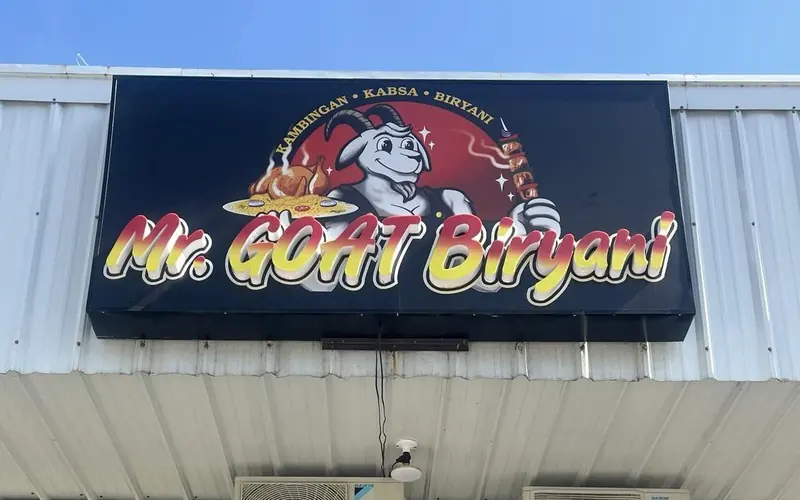 Storefront of Mr. GOAT Biryani in Balanga City